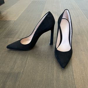 Stuart Weitzman black suede pumps